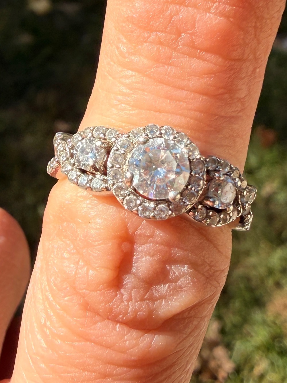vintage women’s 925 Sterling silver wedding ring set  sz 7.5